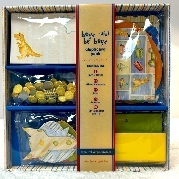 Tapestry by C.R. Gibson Other - C.R. Gibson “Boys Will Be Boys” Scrapbooking Chipboard Pack